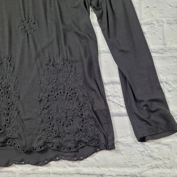 Soft Surroundings Black Embroidered Tunic size Large - Picture 8 of 10